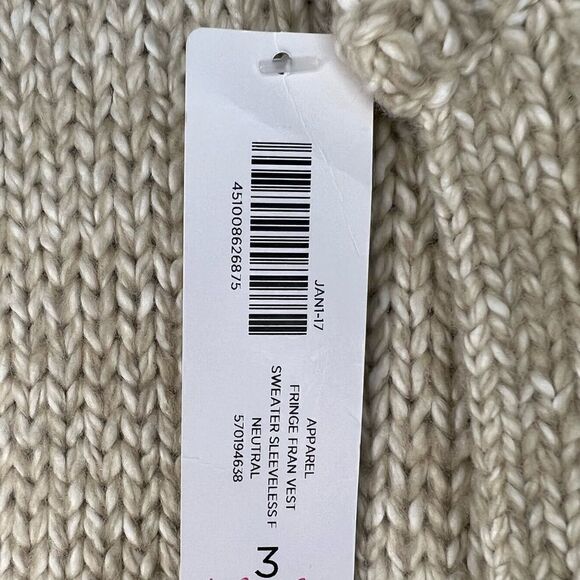 Chico’s Tan Neutral Boho Fringe Fran Vest W/ Waist Belt Size XL - Picture 8 of 9